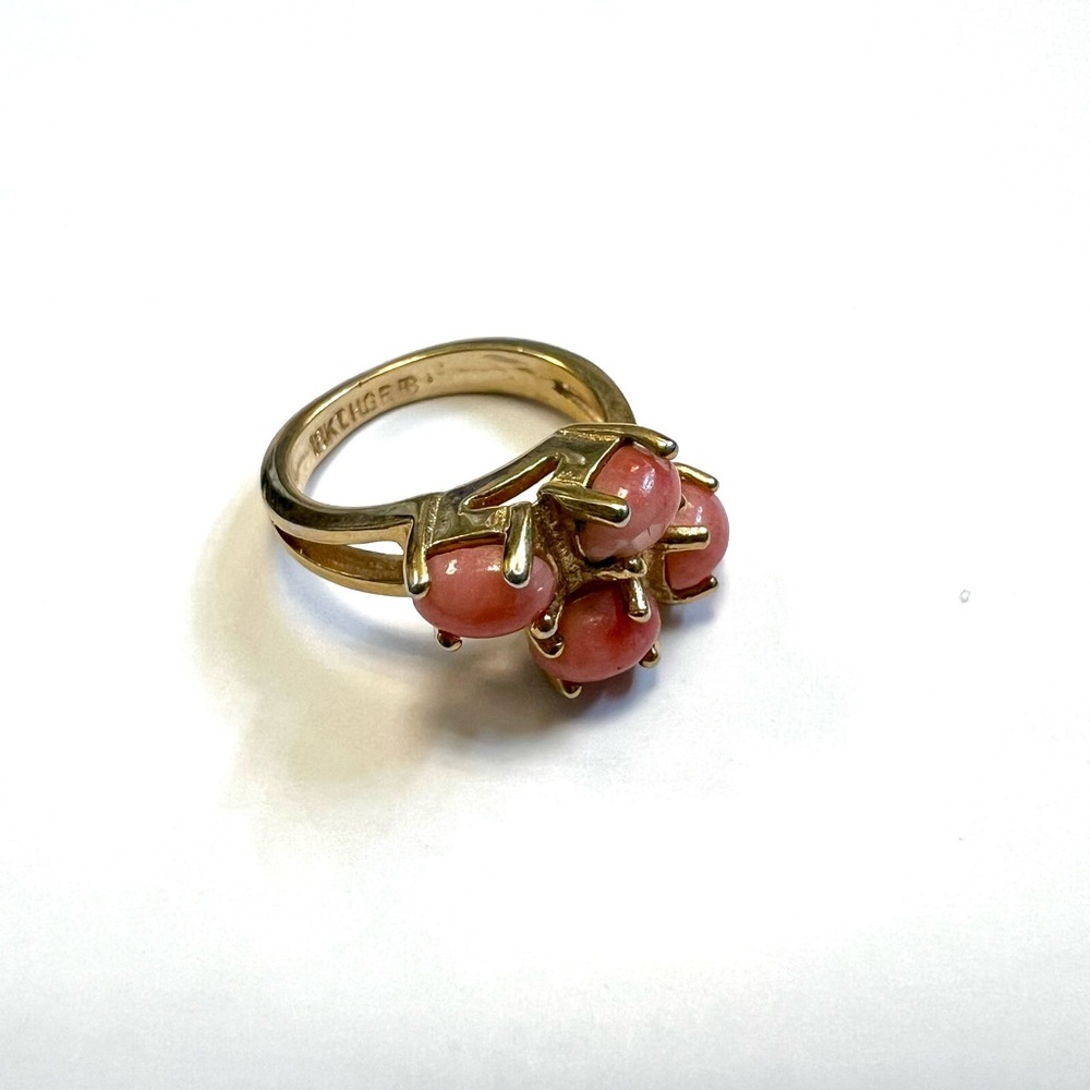 Coral 18kt HGE Gold Ring
